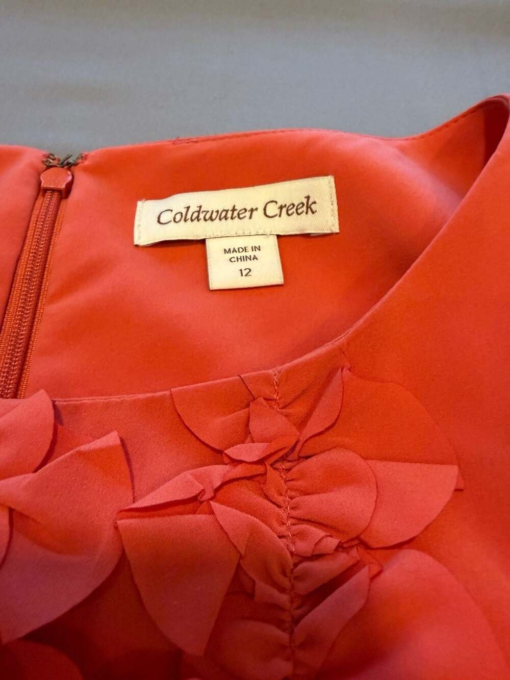 Coldwater Creek Women's Sleeveless Coral Shift Dress - Picture 3 of 9